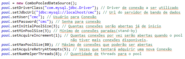 Figura 2 - Trecho de código para conexão através do Pool de conexão