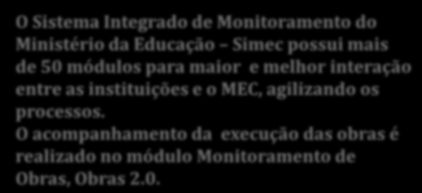 e melhor interação entre as instituições e o MEC, agilizando os processos.