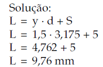 Cálculo do comprimento útil do rebite Exemplo - Calcular o comprimento útil de um rebite de cabeça redonda com