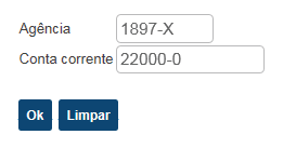 Não alterar o numero da agência/conta clicar OK Escolher o tipo de transferência (DOC ou TED) Clicar na opção de pagamento: Débito no Cartão de Crédito Preencha o número do seu cartão No campo