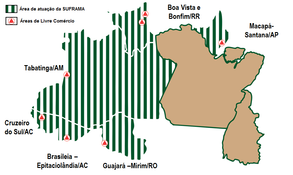 1 ÁREAS DE LIVRE COMÉRCIO As Áreas de Livre Comércio (ALCs) foram criadas para promover o desenvolvimento das cidades de fronteiras internacionais localizadas na Amazônia Ocidental e em Macapá e