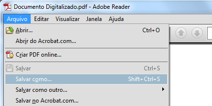 Utilizando o Adobe Reader O Adobe Reader é comumente utilizado para visualizar arquivos com a extensão PDF.