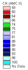 Método do SCS Tabela 3- Caudais de Cheia O número de escoamento adotado corresponde ao proposto em SNIRH Atlas do Ambiente para zona, que atinge à escala de leitura possível no máximo NC=75(vide