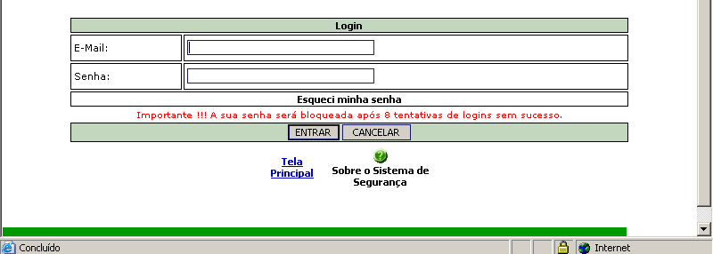 Gestor de Segurança insira seu e-mail válido e