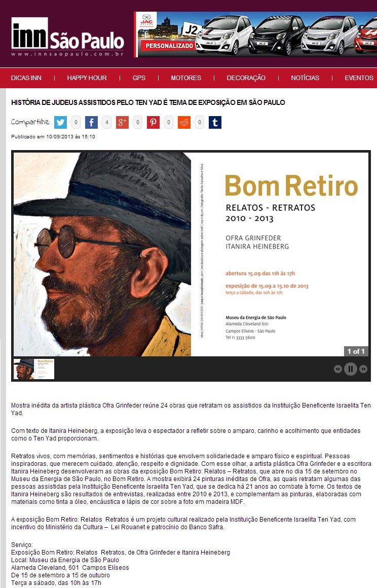 Assunto: Exposição Bom Retiro: Relatos -