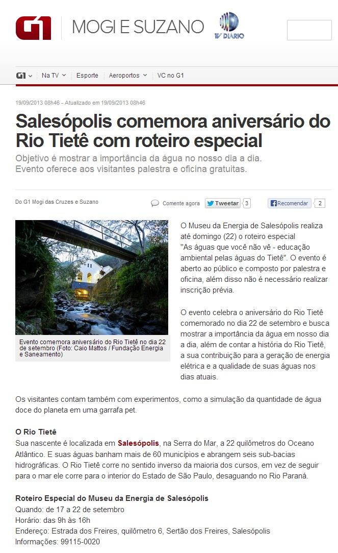 Assunto: Semana do Rio Tietê