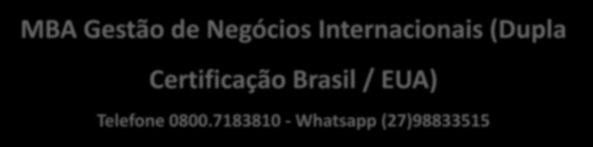 Certificação Brasil / EUA)