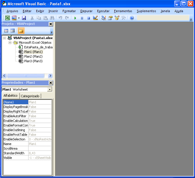 6) Para que você não tenha problemas em abrir pastas que contenham programas desenvolvidos em VBA, você terá que alterar a opção de segurança de macro. Pressione então o ícone.