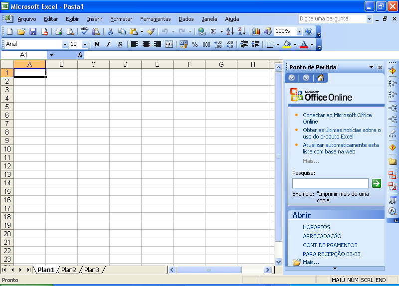 MICROSOFT EXCEL 2003 É uma ferramenta usada para cálculos em planilhas da suite Microsoft Office. 1 3 2 4 8 6 5 11 7 9 10 1.