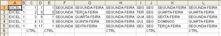 QUESTÃO 04 - Na situação da planilha mostrada, é correto afirmar que as células de F6 a H8 têm a mesma formatação.