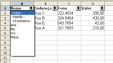 QUESTÃO 07 - Para se classificar os alunos em ordem alfabética crescente, é suficiente selecionar as células de A1 até A7 e clicar o botão.