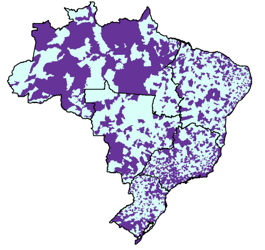 Municípios com Serviços de Acolhimento para criança/adol identificados pelo MDS Municípios com Serviços de Acolhimento para