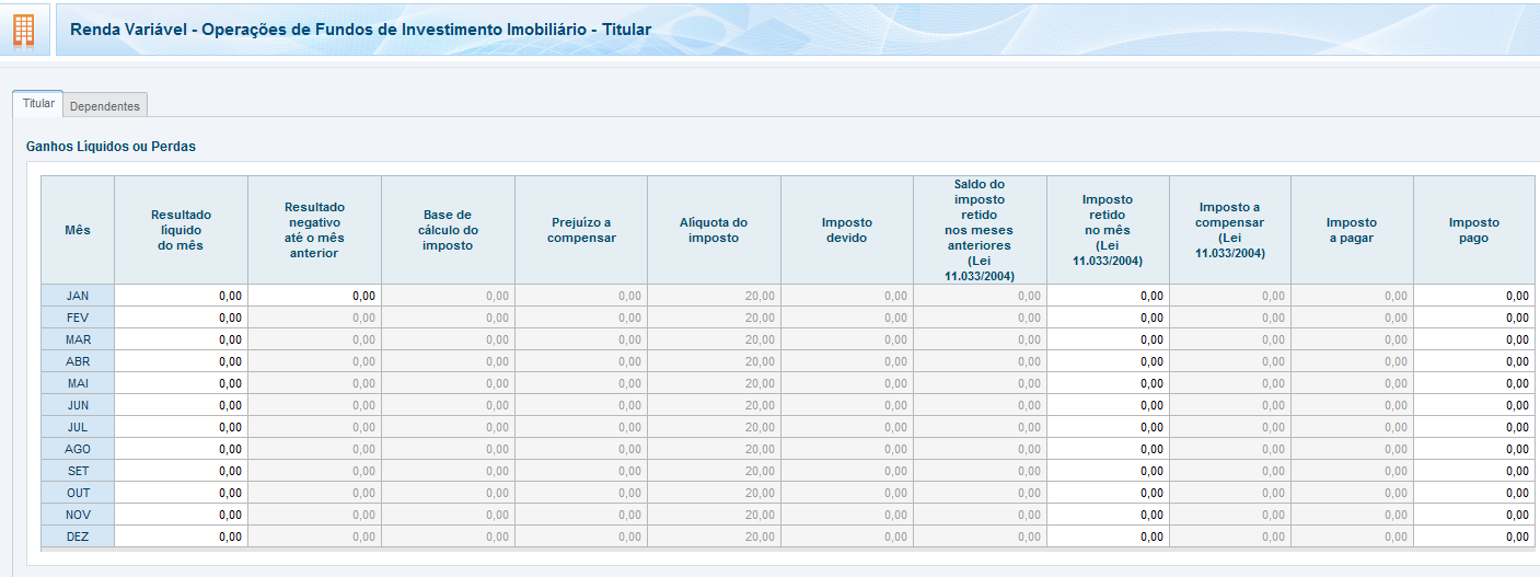 o Ganhos auferidos nas vendas de cotas Essas informações devem ser inseridas na Declaração Anual, mês a mês, em seção própria.