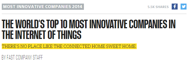Nest (comprada pelo Google) Philips Quirky Jawbone Smartthings Withings Belkin Intel Logmein