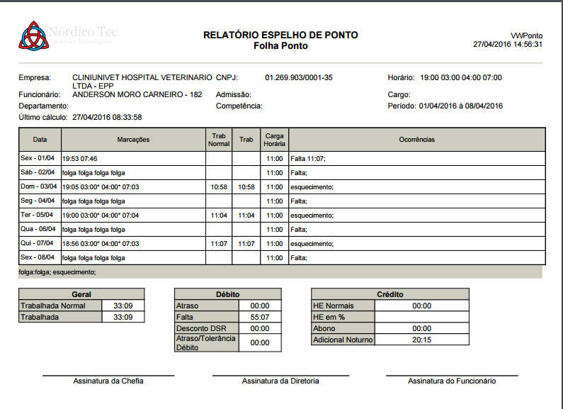 P á g i n a 19 7.2 Folha Ponto. Os arquivos são salvos em padrão Folha Ponto. TR 7.3 Analítico de Abonos. Irá ser salvo em arquivo PDF, somente o relatório de abono. 7.4 Analítico de Atrasos.