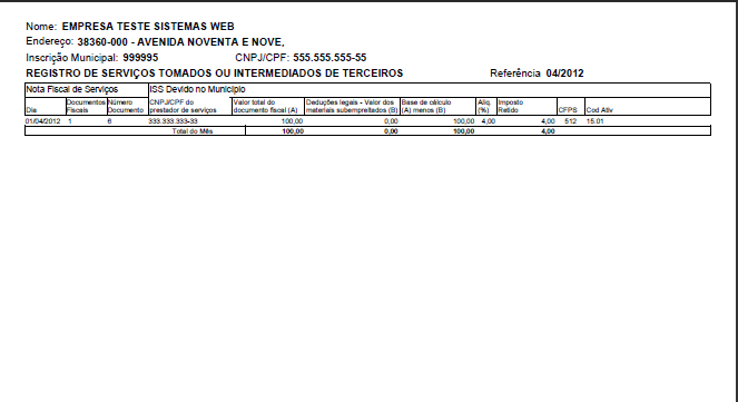 Selecione o exercício e clicar no ícone para visualizar, será gerada a movimentação de todo o exercício, separado por competência. 6.