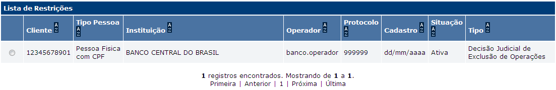 As observações de preenchimento dos campos para reverter restrições se assemelham à consulta de restrições, com alteração nos campos Situação e Tipo de Restrição.