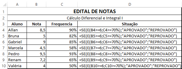 35 Figura 44 Função SE - Mais de duas respostas Outras funções podem ser integradas à função SE, como as funções E e OU.