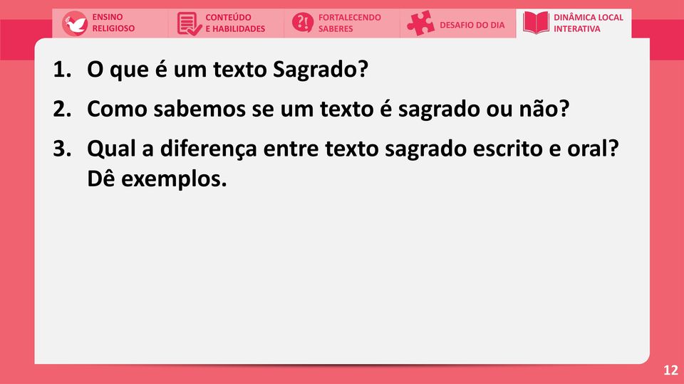 Como sabemos se um texto é sagrado ou não? 3.