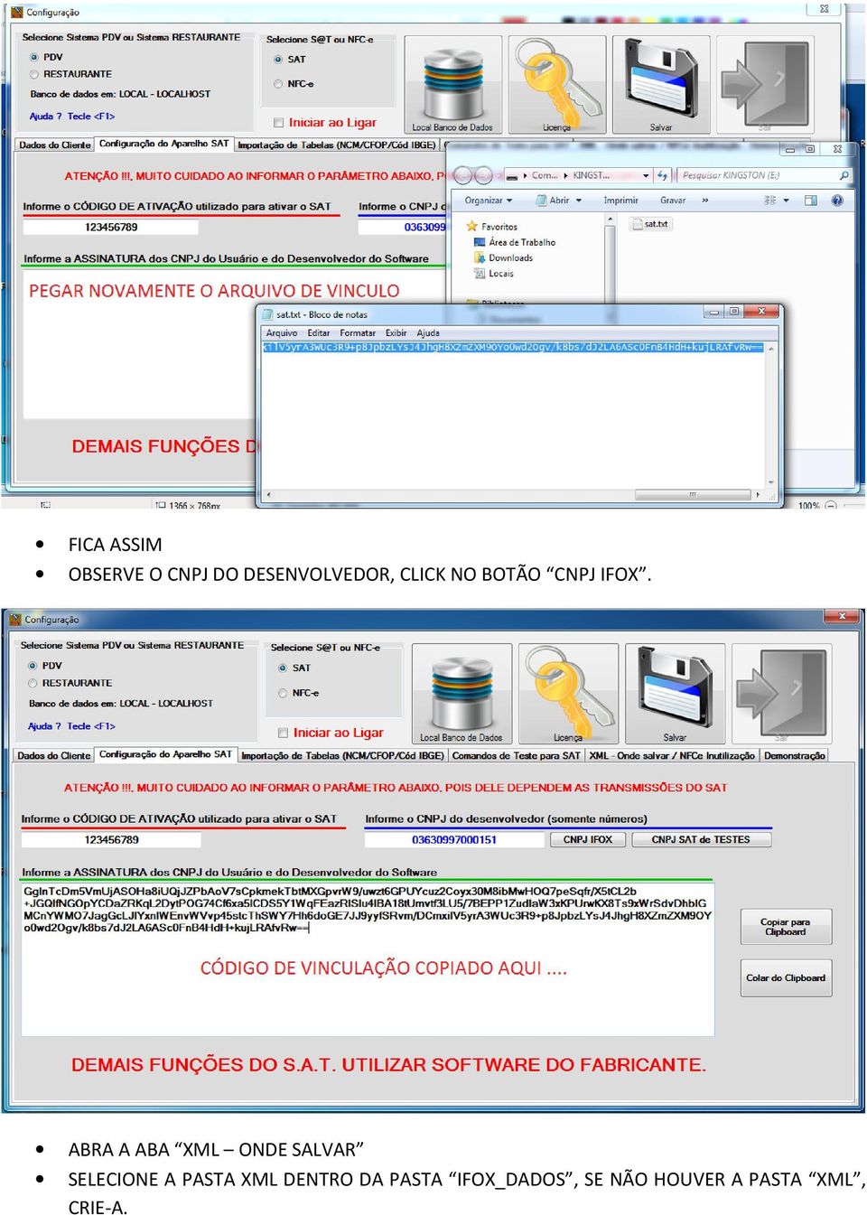 ABRA A ABA XML ONDE SALVAR SELECIONE A PASTA