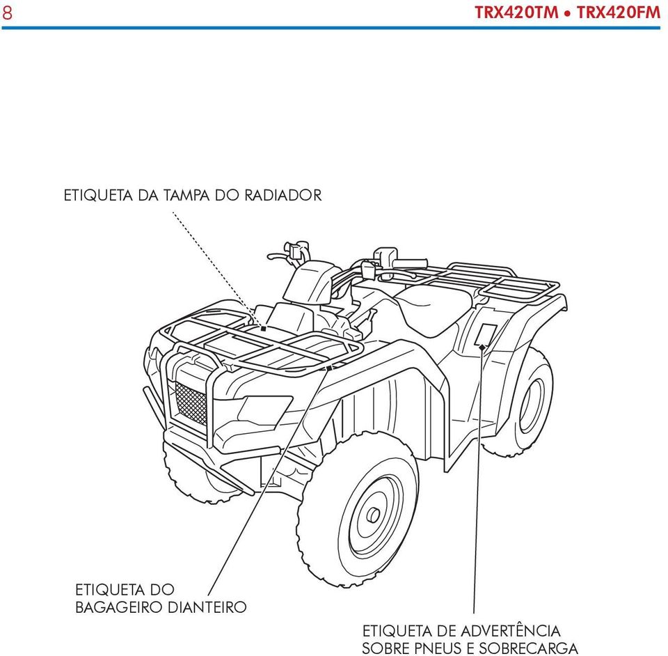 BAGAGEIRO DIANTEIRO ETIQUETA DE