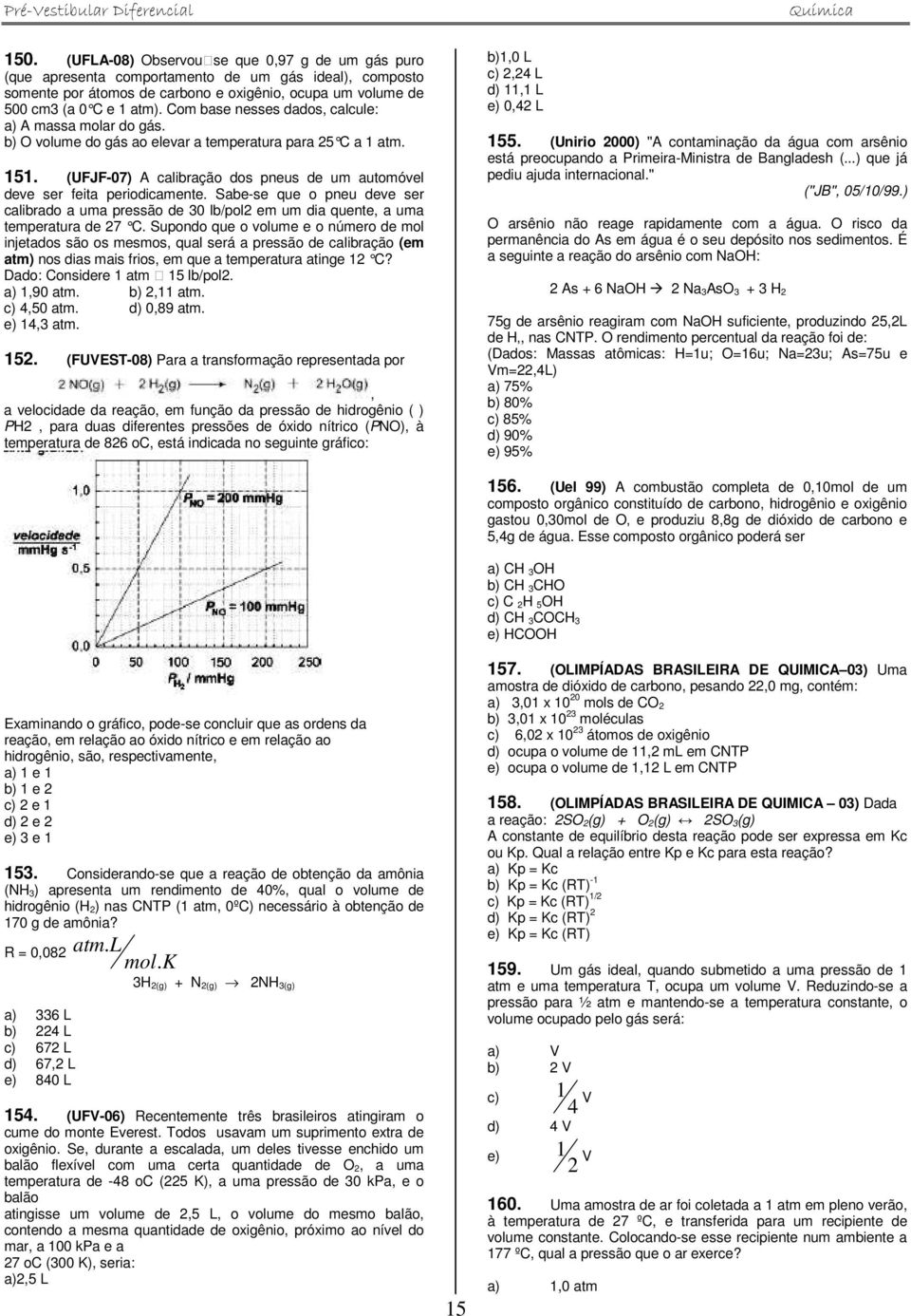 (UFJF-07) A calibração dos pneus de um automóvel deve ser feita periodicamente. Sabe-se que o pneu deve ser calibrado a uma pressão de 30 lb/pol2 em um dia quente, a uma temperatura de 27 C.