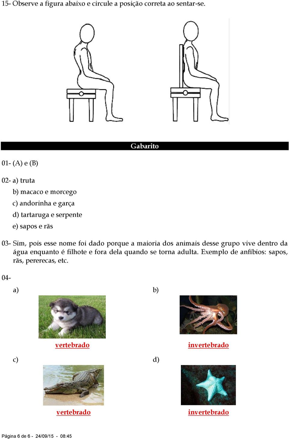 03- Sim, pois esse nome foi dado porque a maioria dos animais desse grupo vive dentro da água enquanto é filhote e