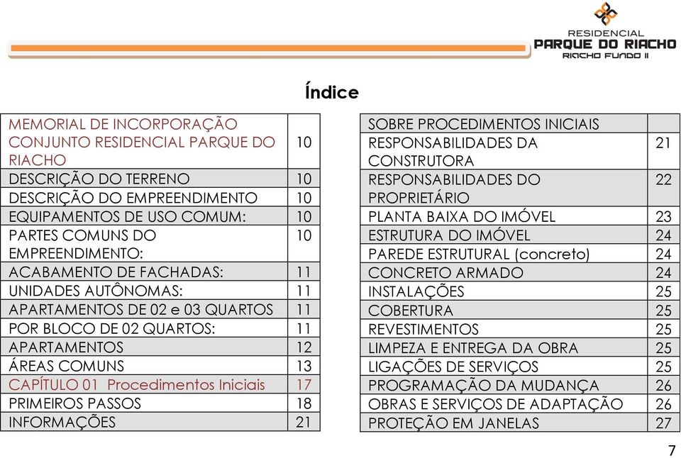 PASSOS 18 INFORMAÇÕES 21 SOBRE PROCEDIMENTOS INICIAIS RESPONSABILIDADES DA 21 CONSTRUTORA RESPONSABILIDADES DO 22 PROPRIETÁRIO PLANTA BAIXA DO IMÓVEL 23 ESTRUTURA DO IMÓVEL 24 PAREDE ESTRUTURAL