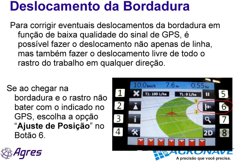 também fazer o deslocamento livre de todo o rastro do trabalho em qualquer direção.