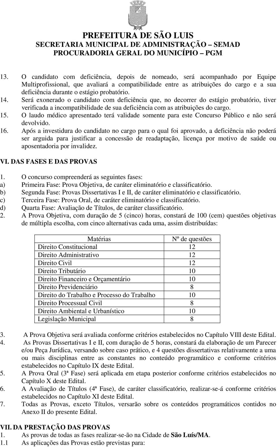 O laudo médico apresentado terá validade somente para este Concurso Público e não será devolvido. 16.