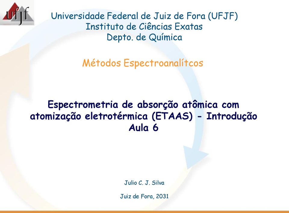 de Química Métodos Espectroanalítcos Espectrometria de