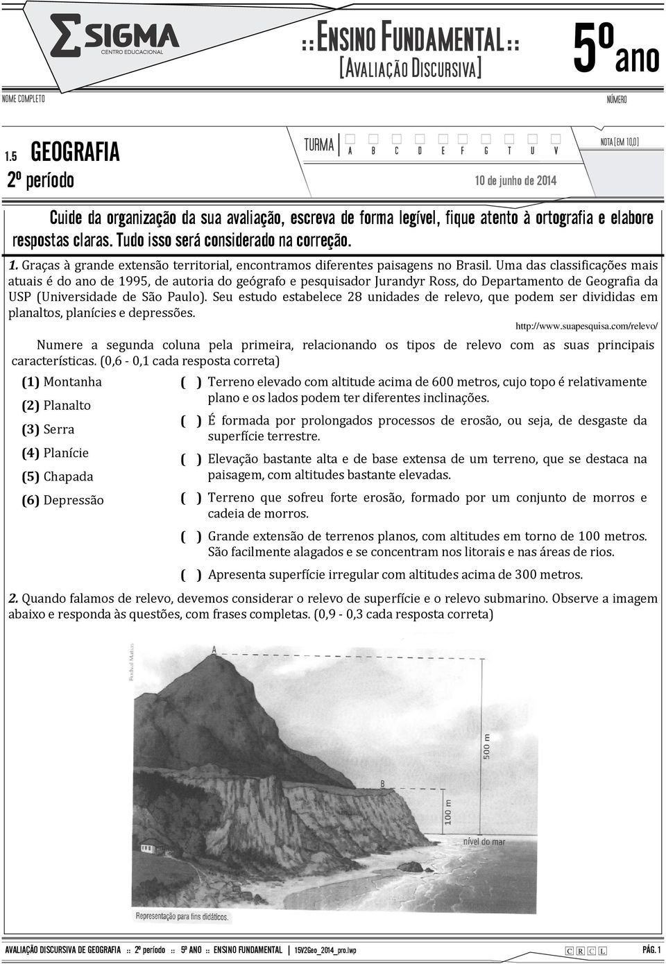 Uma das classificações mais atuais é do ano de 1995, de autoria do geógrafo e pesquisador Jurandyr Ross, do Departamento de Geografia da USP (Universidade de São Paulo).