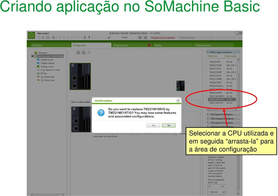 CPU utilizada e em seguida