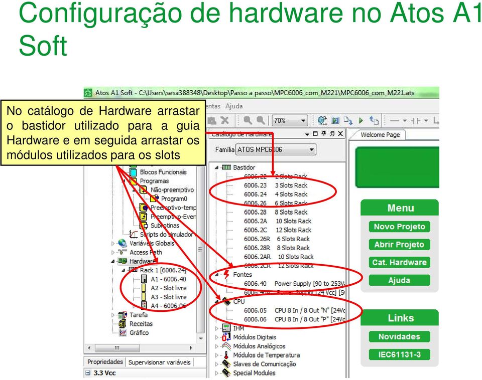 utilizado para a guia Hardware e em seguida