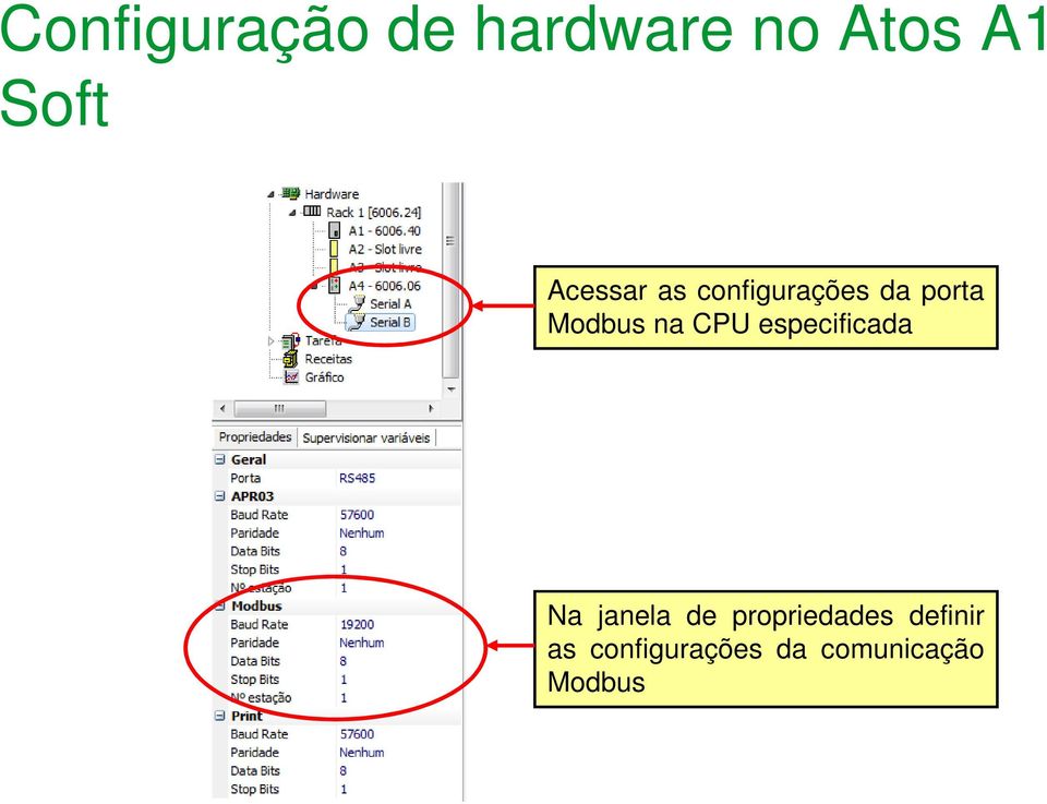 CPU especificada Na janela de propriedades