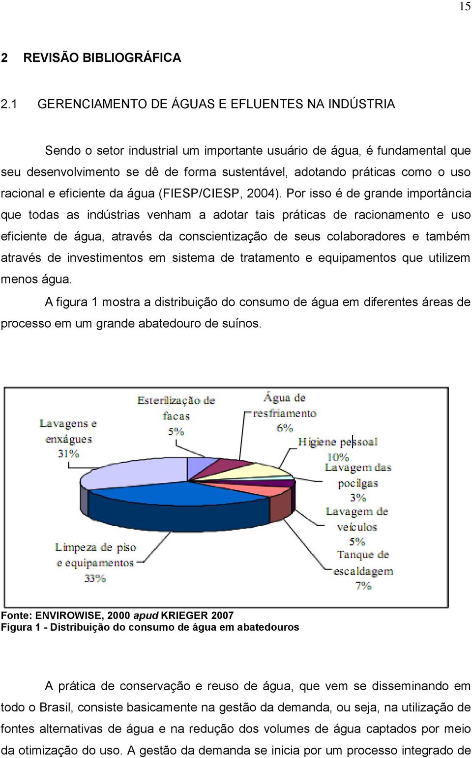 uso racional e eficiente da água (FIESP/CIESP, 2004).