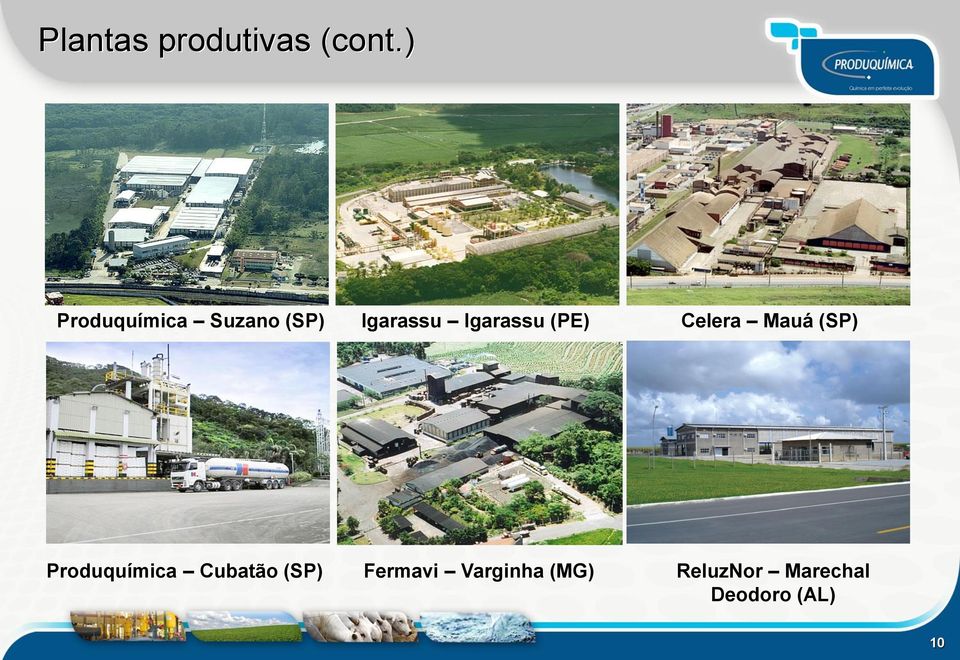 Igarassu (PE) Celera Mauá (SP) Produquímica