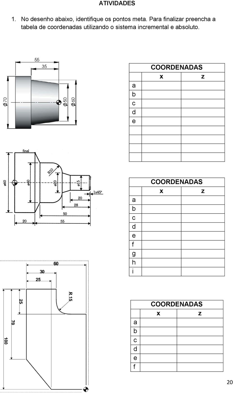 sistema incremental e absoluto.