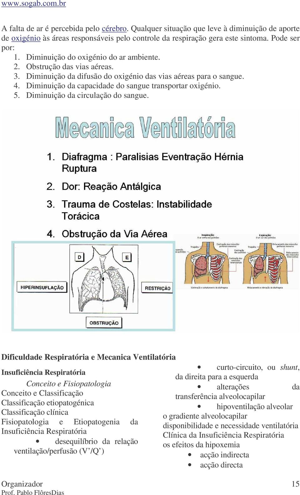 Diminuição da circulação do sangue.