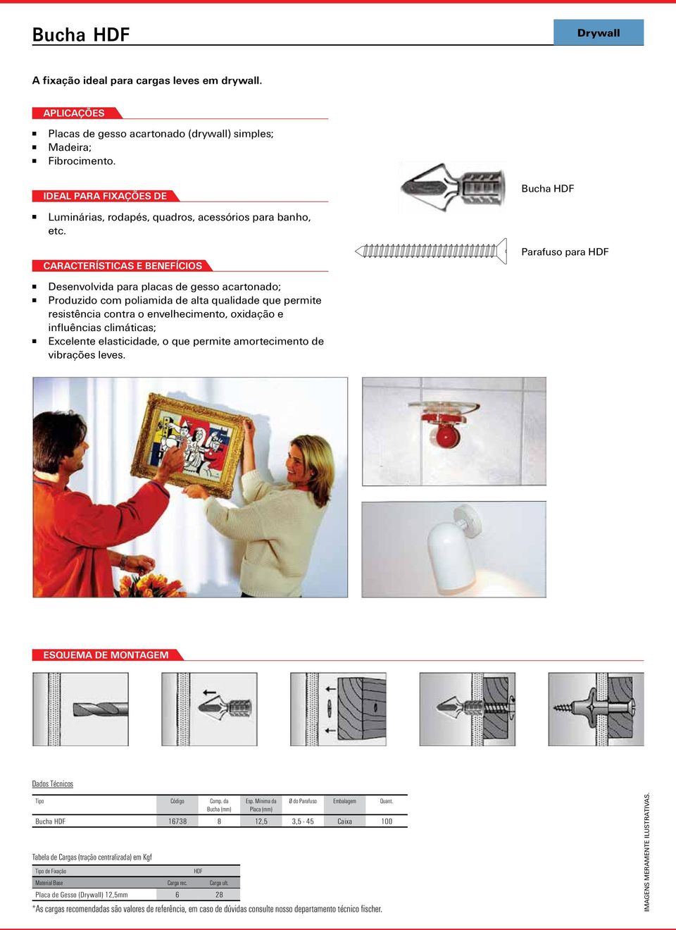 Desenvolvida para placas de gesso acartonado; Produzido com poliamida de alta qualidade que permite resistência contra o envelhecimento, oxidação e influências climáticas; Excelente