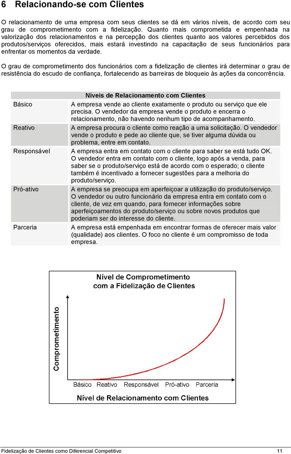 capacitação de seus funcionários para enfrentar os momentos da verdade.