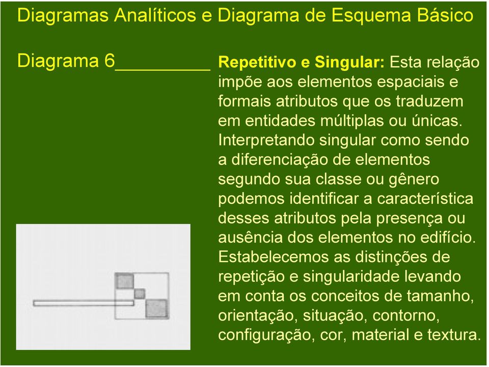 Interpretando singular como sendo a diferenciação de elementos segundo sua classe ou gênero podemos identificar a característica desses