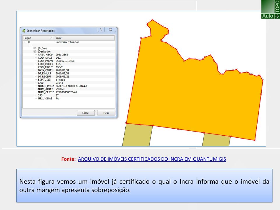 imóvel já certificado o qual o Incra informa