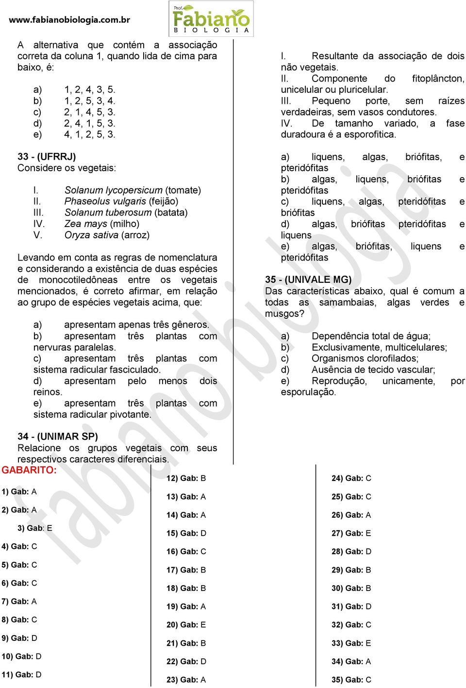 Oryza sativa (arroz) Levando em conta as regras de nomenclatura e considerando a existência de duas espécies de monocotiledôneas entre os vegetais mencionados, é correto afirmar, em relação ao grupo