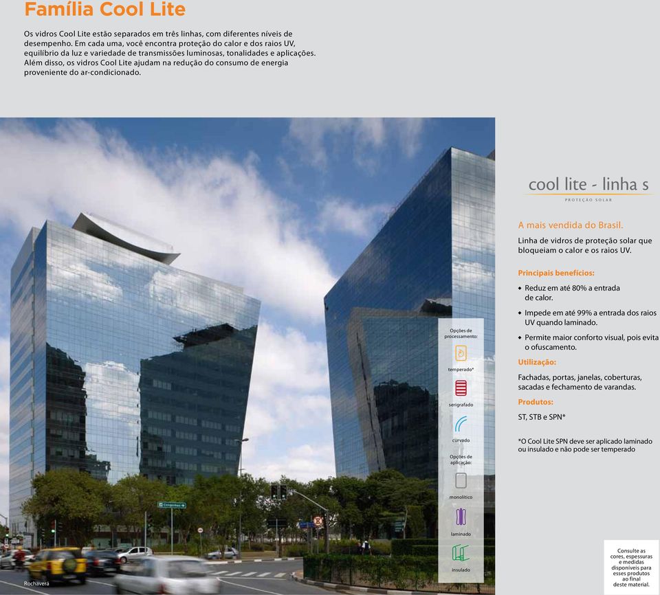 Além disso, os vidros Cool Lite ajudam na redução do consumo de energia proveniente do ar-condicionado.