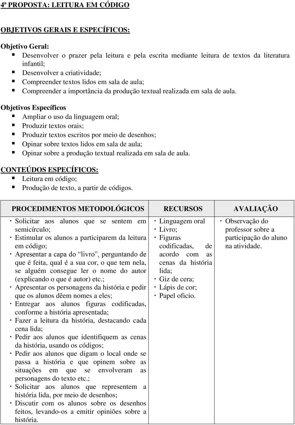 Objetivos Específicos Ampliar o uso da linguagem oral; Produzir textos orais; Produzir textos escritos por meio de desenhos; Opinar sobre textos lidos em sala de aula; Opinar sobre a produção textual