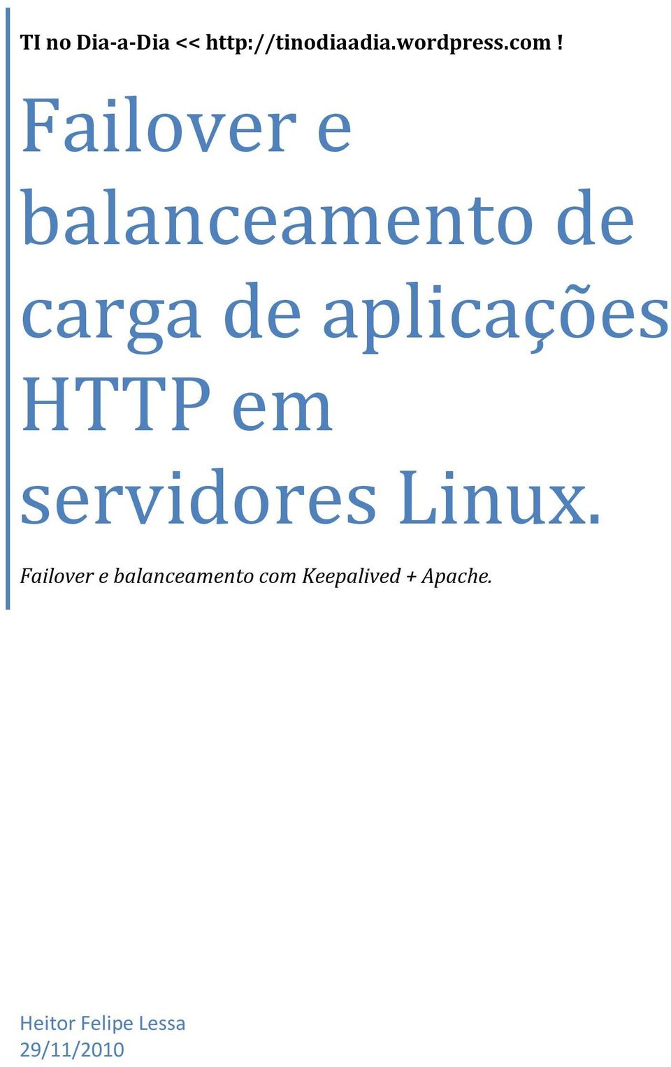 HTTP em servidores Linux.