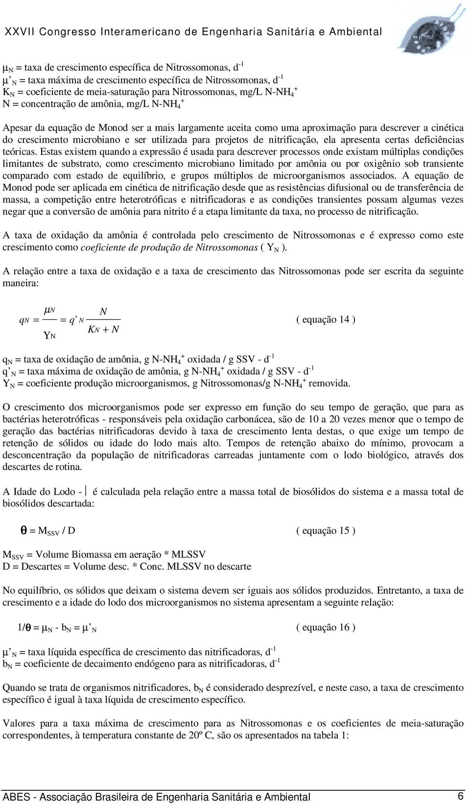 de nitrificação, ela apresenta certas deficiências teóricas.