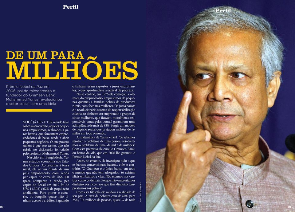 O que poucos sabem é que este termo, que não existia no dicionário, foi criado pelo professor Muhammad Yunus. Nascido em Bangladesh, Yunus estudou economia nos Estados Unidos.