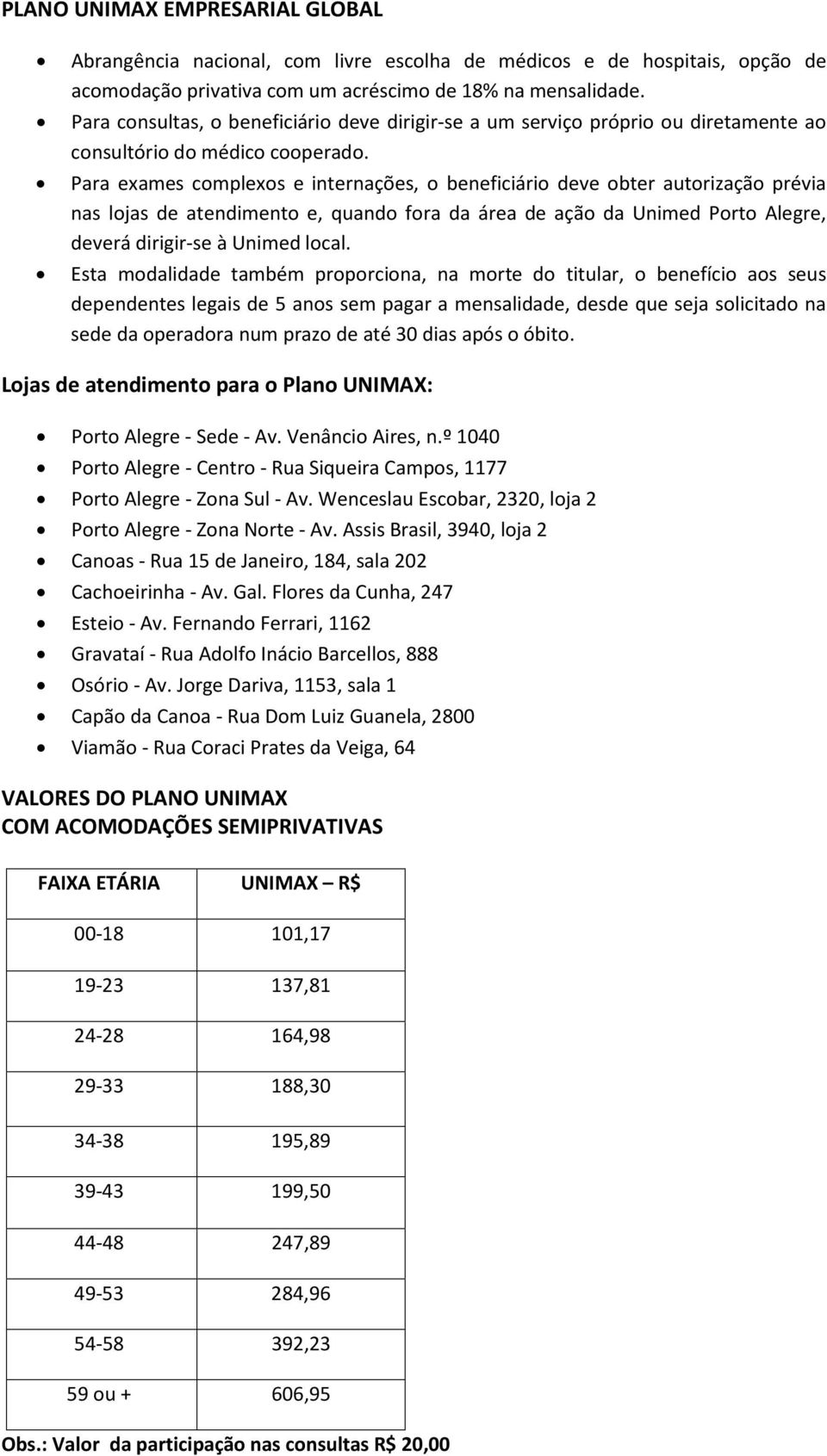 Para exames complexos e internações, o beneficiário deve obter autorização prévia nas lojas de atendimento e, quando fora da área de ação da Unimed Porto Alegre, deverá dirigir-se à Unimed local.